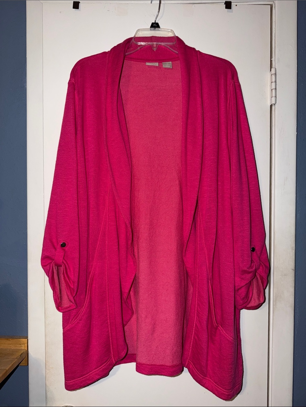 Chico's Bright Fuchsia Open-Front Cardigan 16/18